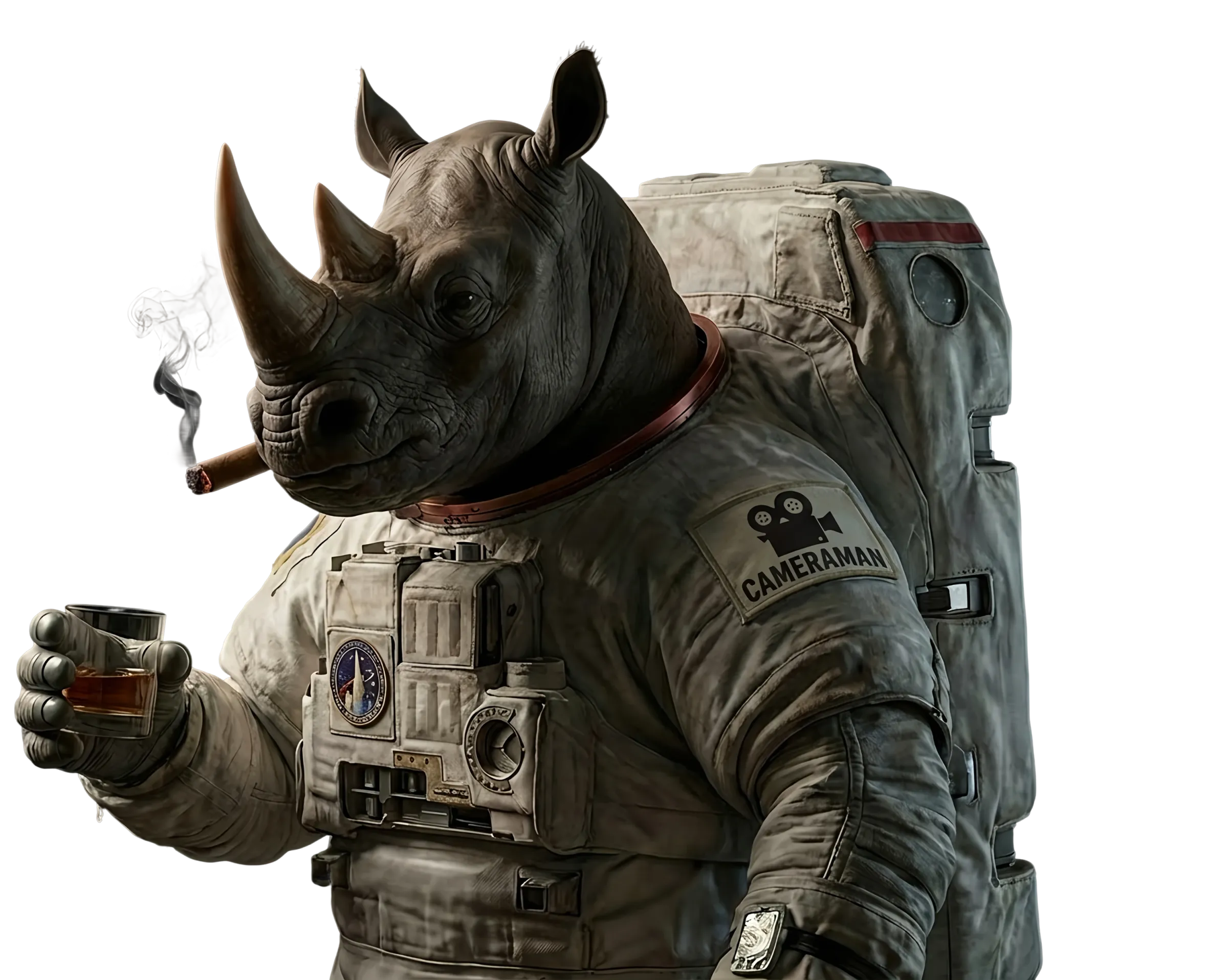Mister Rhino, a rhinoceros in an astronaut suit
